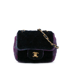 Mini Square Classic Multicolor Shearling Single Flap