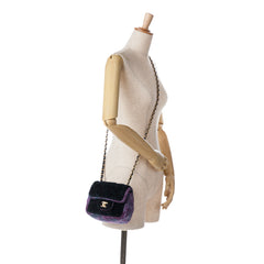 Mini Square Classic Multicolor Shearling Single Flap