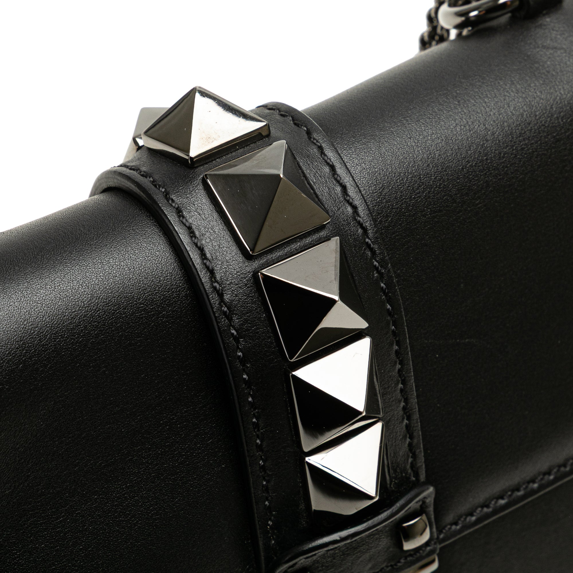 Small Leather Rockstud Glam Lock Crossbody