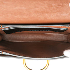 Small Goatskin Trimmed House Check Canvas D Ring Crossbody