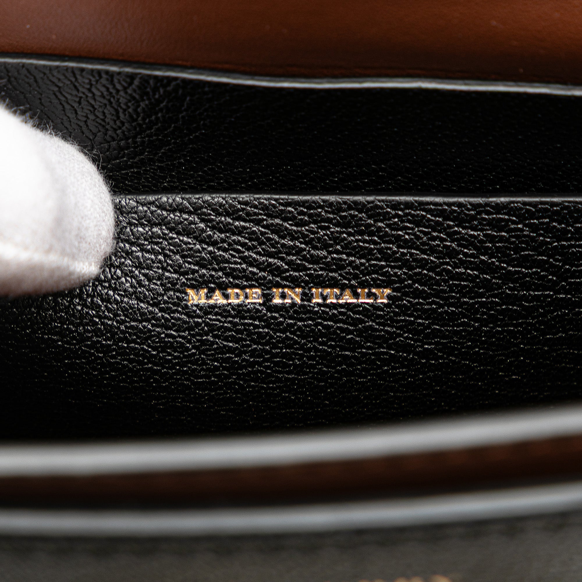 Small Goatskin Trimmed House Check Canvas D Ring Crossbody