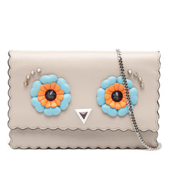 Leather Studded Monster Eyes Wallet on Chain