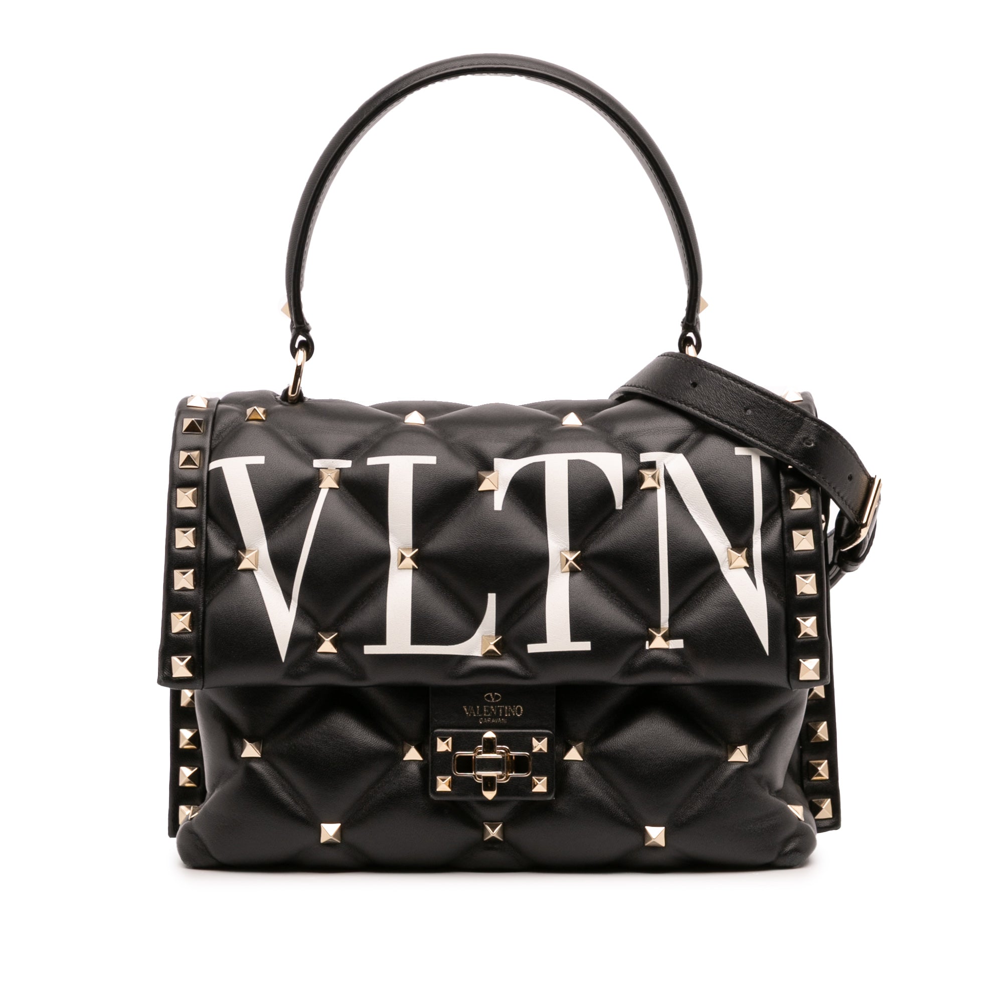 Lambskin VLTN Candystud Top Handle Bag