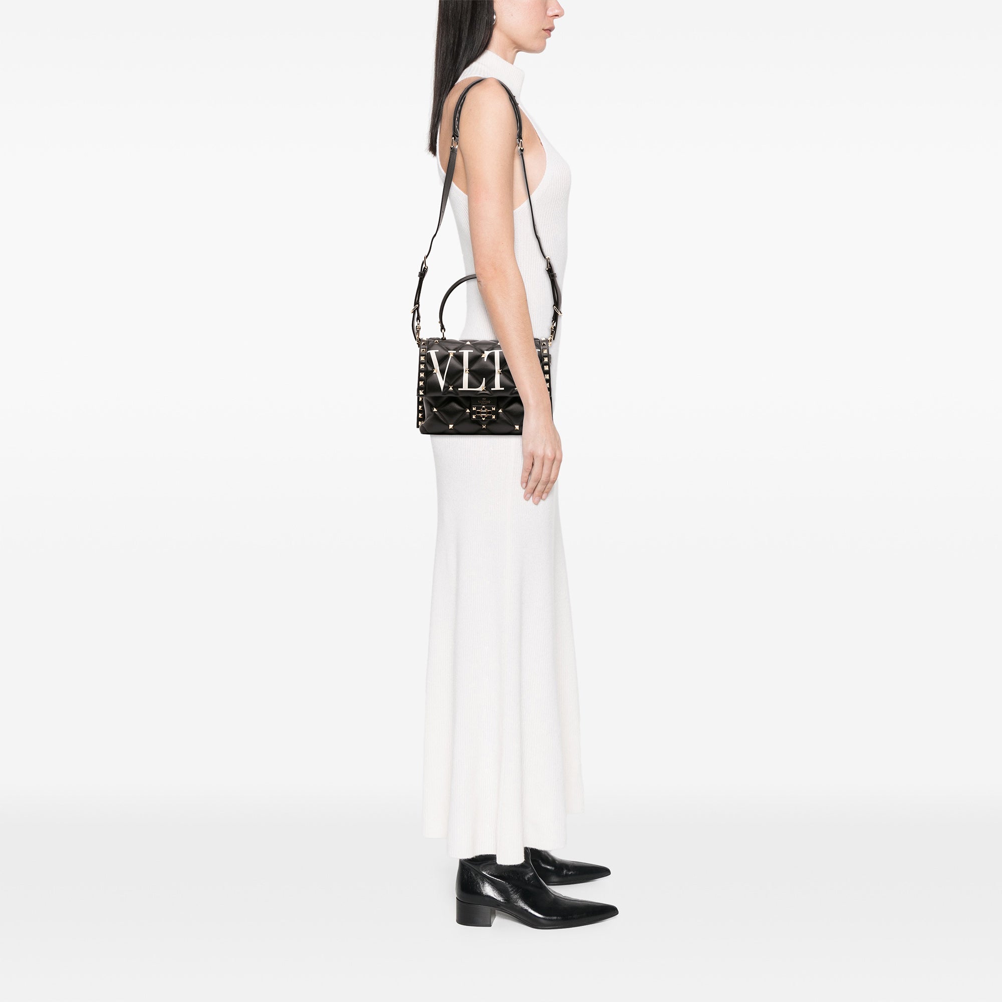 Lambskin VLTN Candystud Top Handle Bag