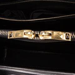 Small Bicolor Leather Sac de Jour Satchel
