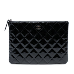Medium Quilted Patent O Case Clutch