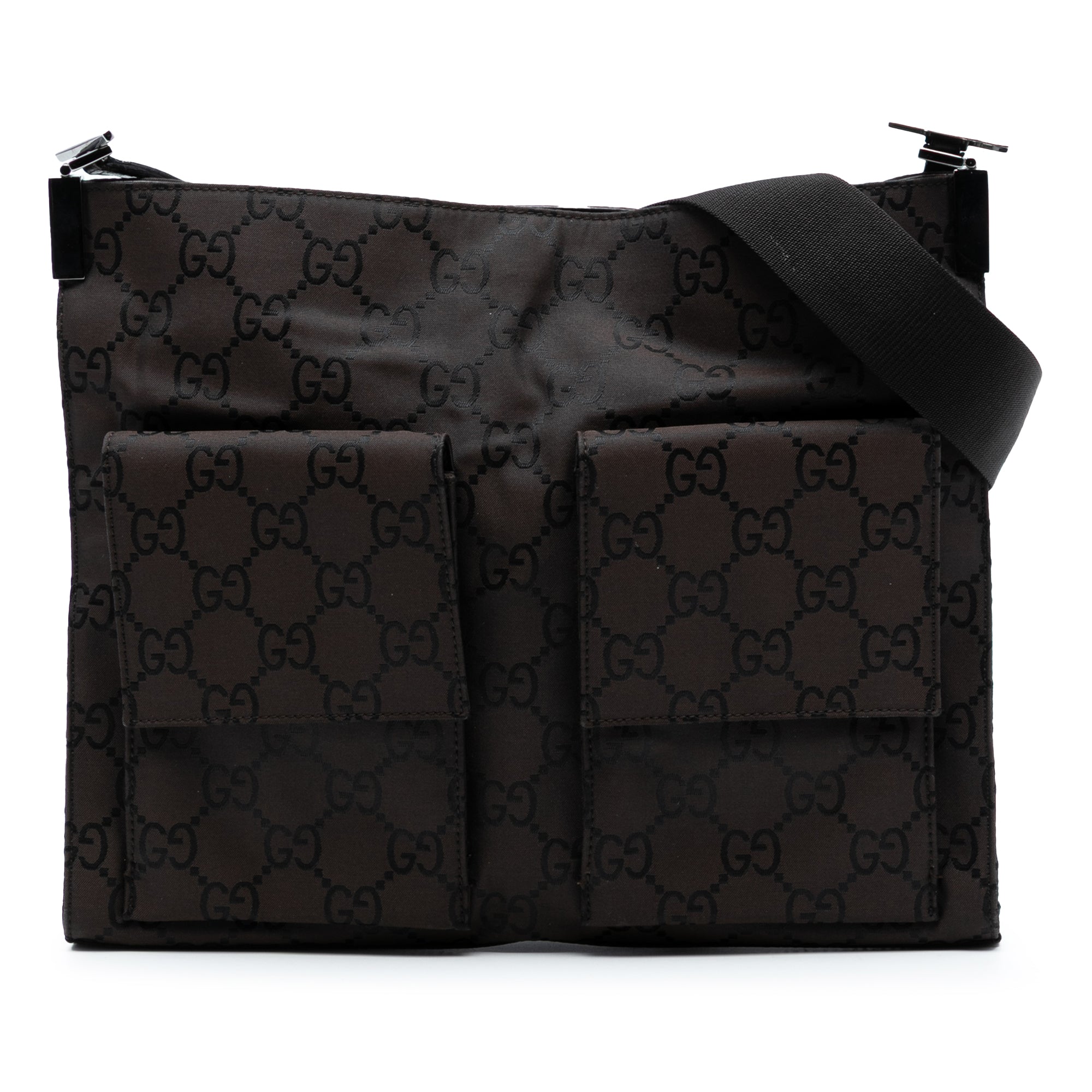 GG Nylon Double Pocket Crossbody