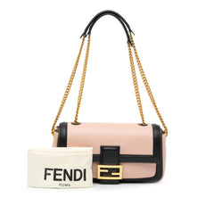 Bicolor Leather Chain Midi Baguette