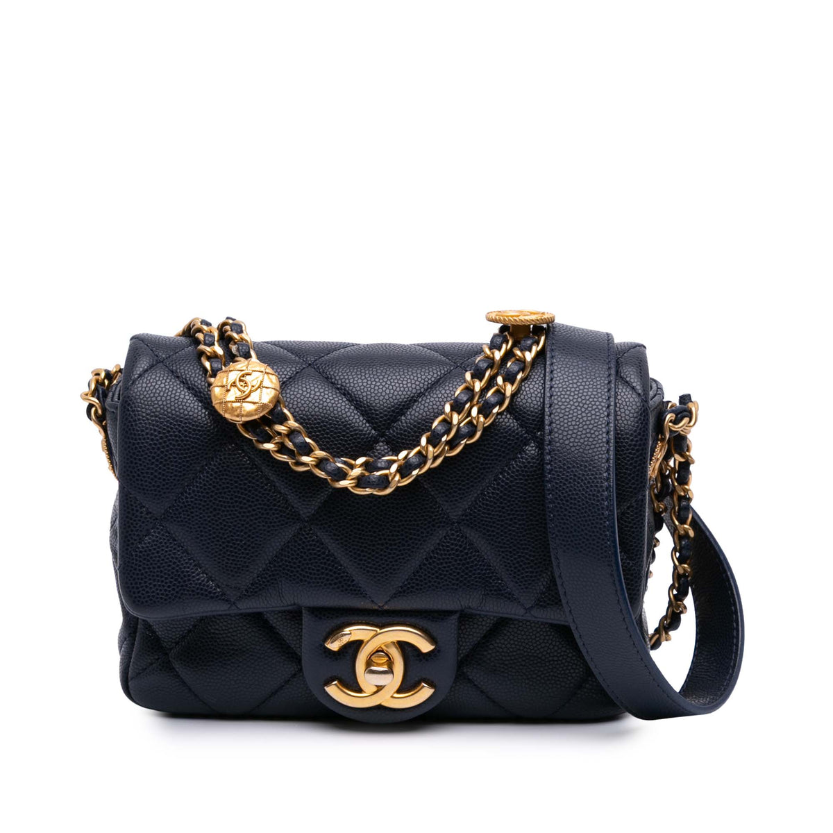 Mini Caviar Twist Your Buttons Flap