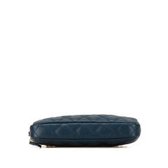 Quilted Caviar Clutch with Chain