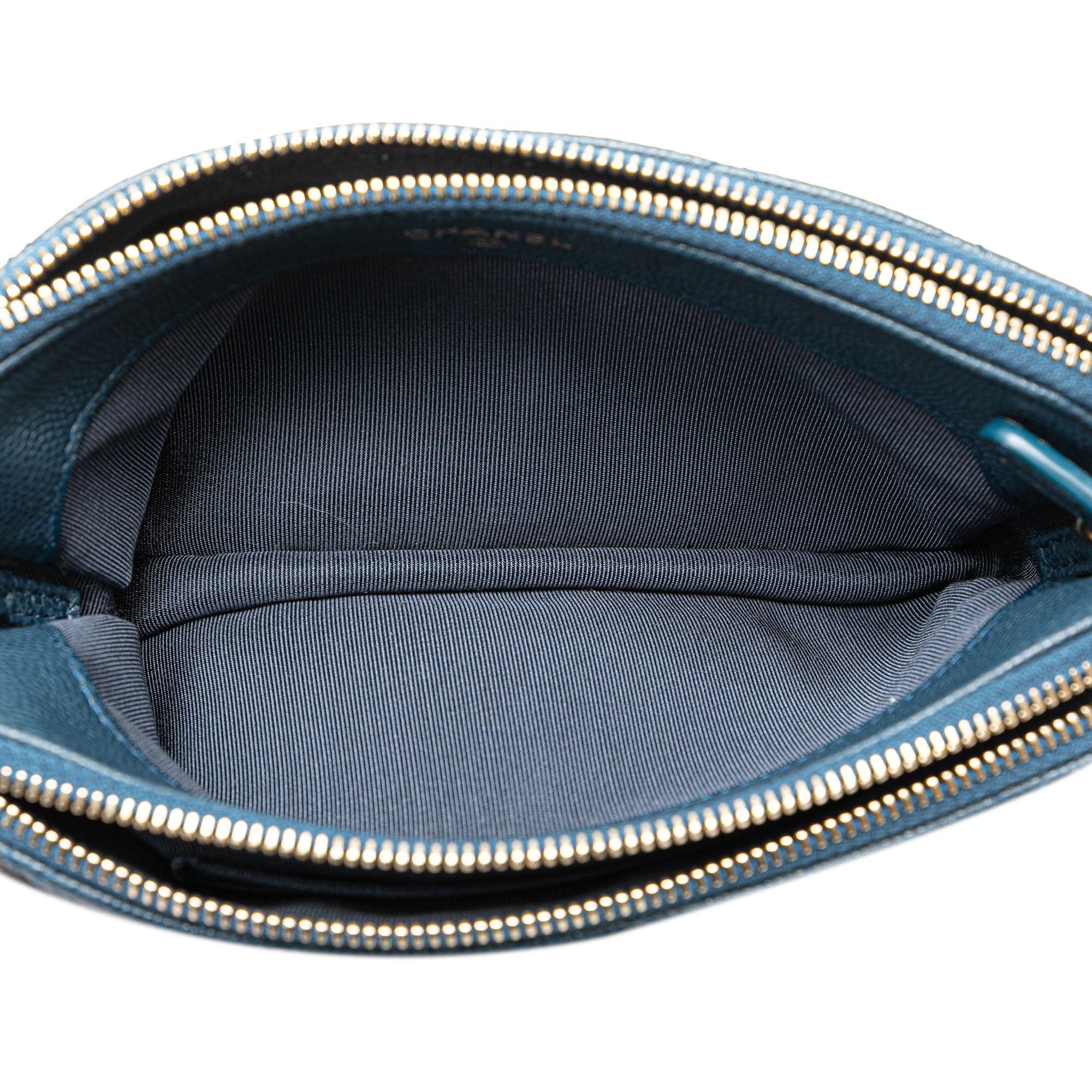Quilted Caviar Clutch with Chain
