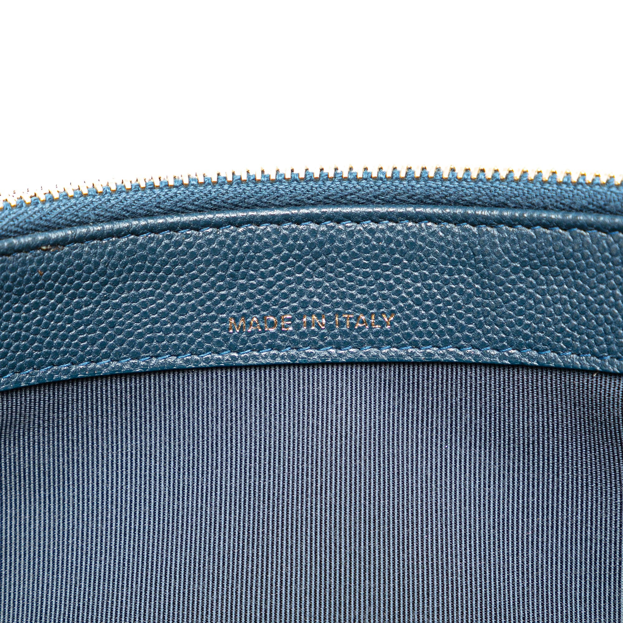 Quilted Caviar Clutch with Chain