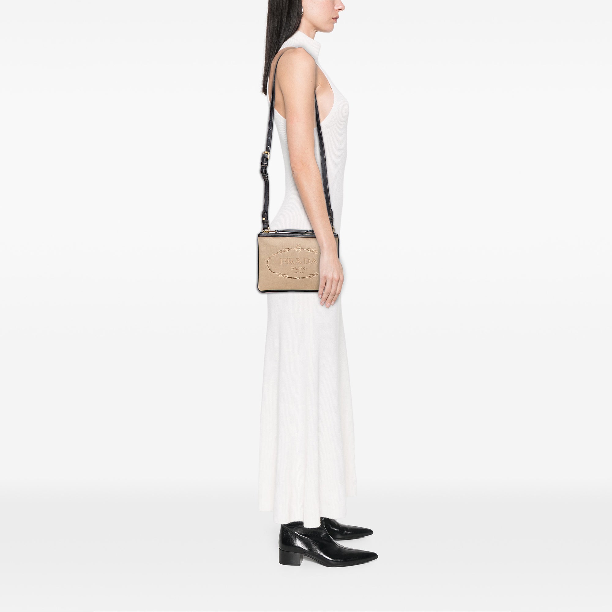 Canvas Canapa Logo Double Zip Crossbody