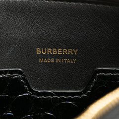 Small Crocodile Embossed Leather TB Shoulder Bag