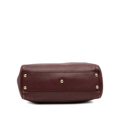 Small Calfskin Bamboo Shopper Satchel