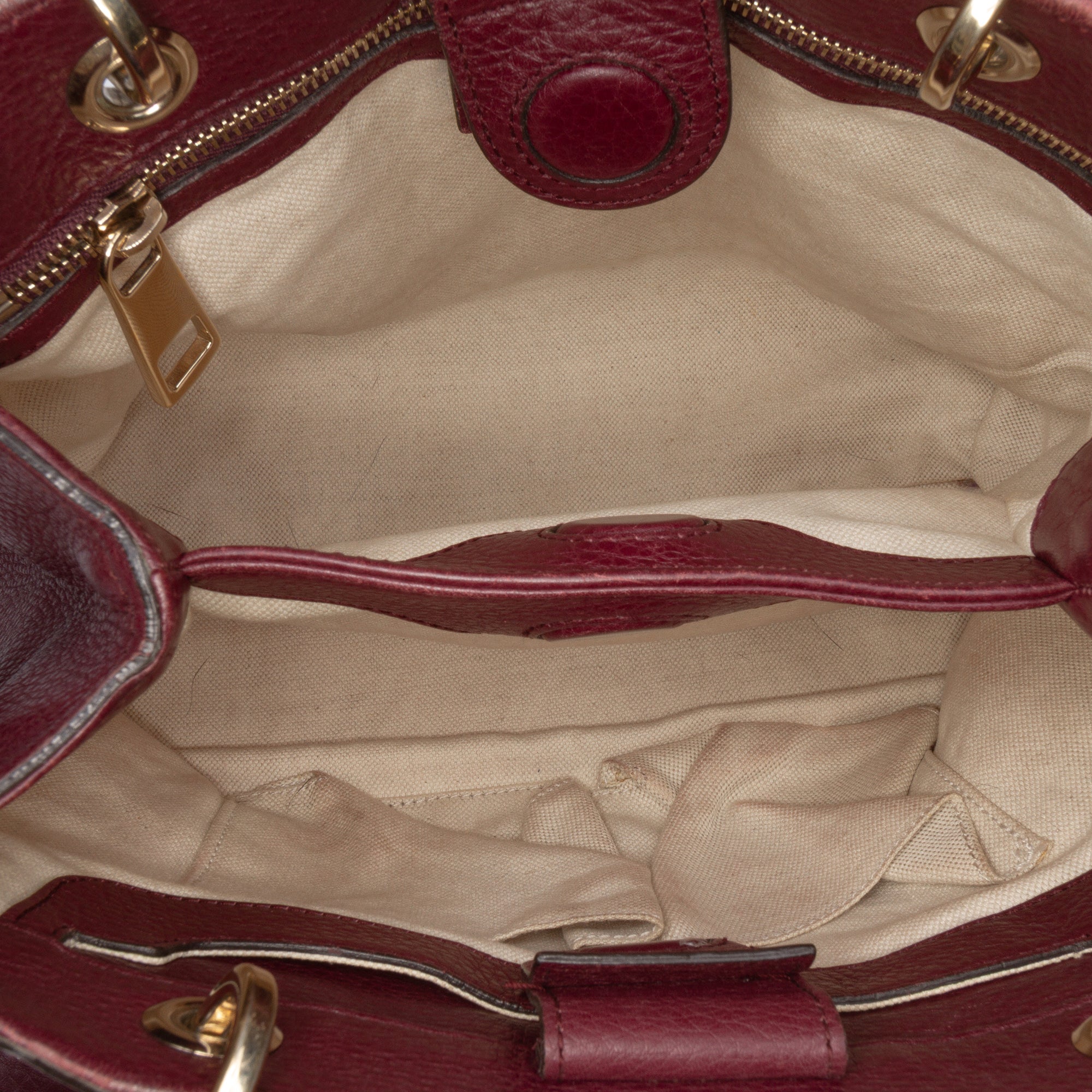 Small Calfskin Bamboo Shopper Satchel