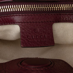 Small Calfskin Bamboo Shopper Satchel