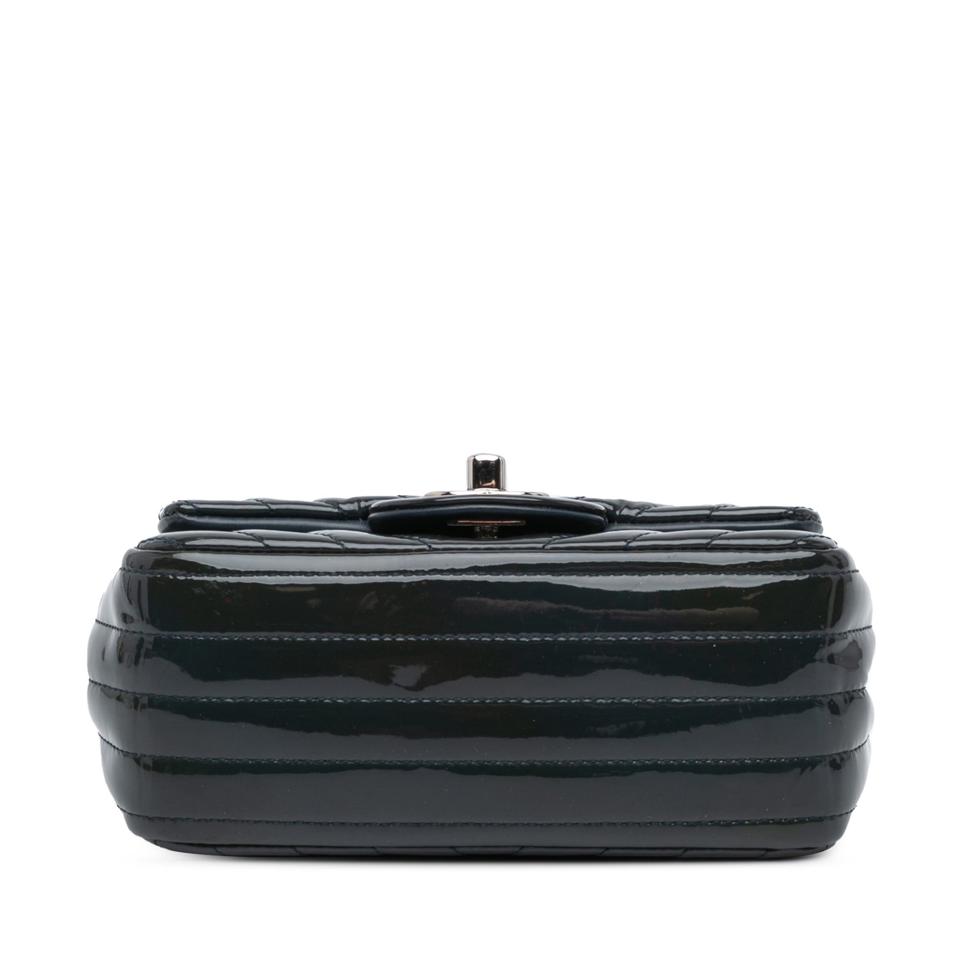 Mini Square Classic Chevron Patent Single Flap
