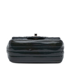 Mini Square Classic Chevron Patent Single Flap