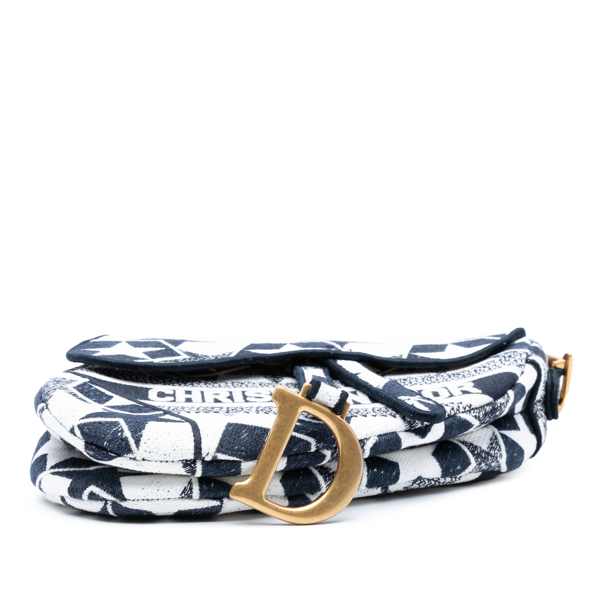 Embroidered Canvas Stars Saddle Bag