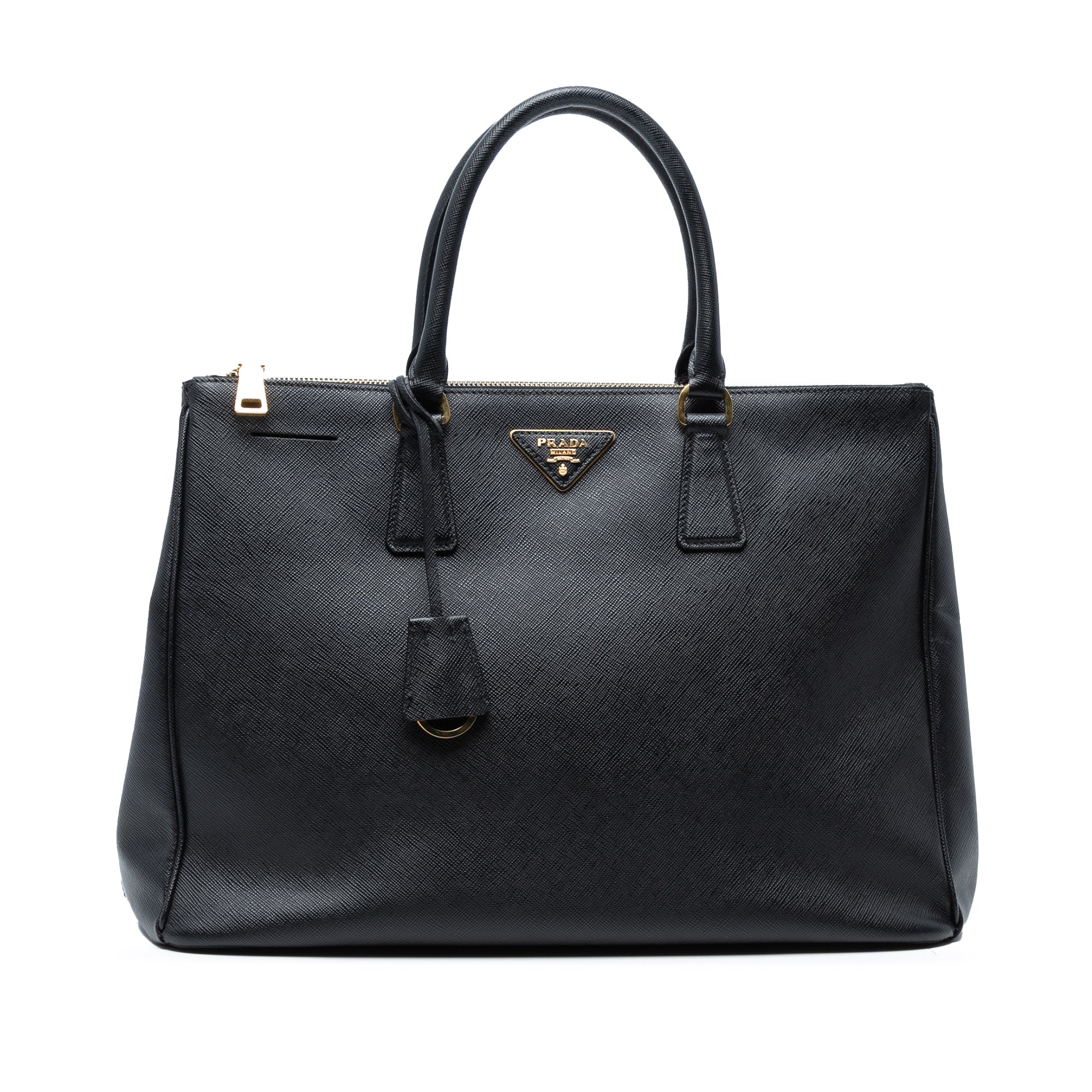 Large Saffiano Lux Galleria Double Zip Satchel