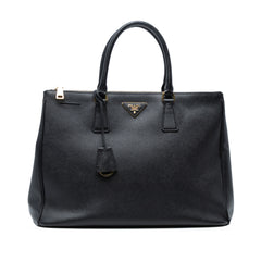 Large Saffiano Lux Galleria Double Zip Satchel