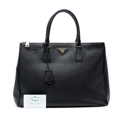 Large Saffiano Lux Galleria Double Zip Satchel