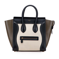 Mini Tricolor Calfskin Luggage Tote