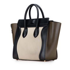 Mini Tricolor Calfskin Luggage Tote