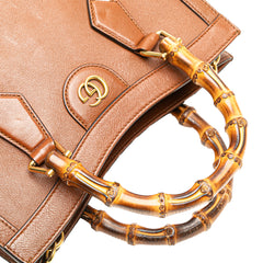 Small Leather Bamboo Diana Satchel
