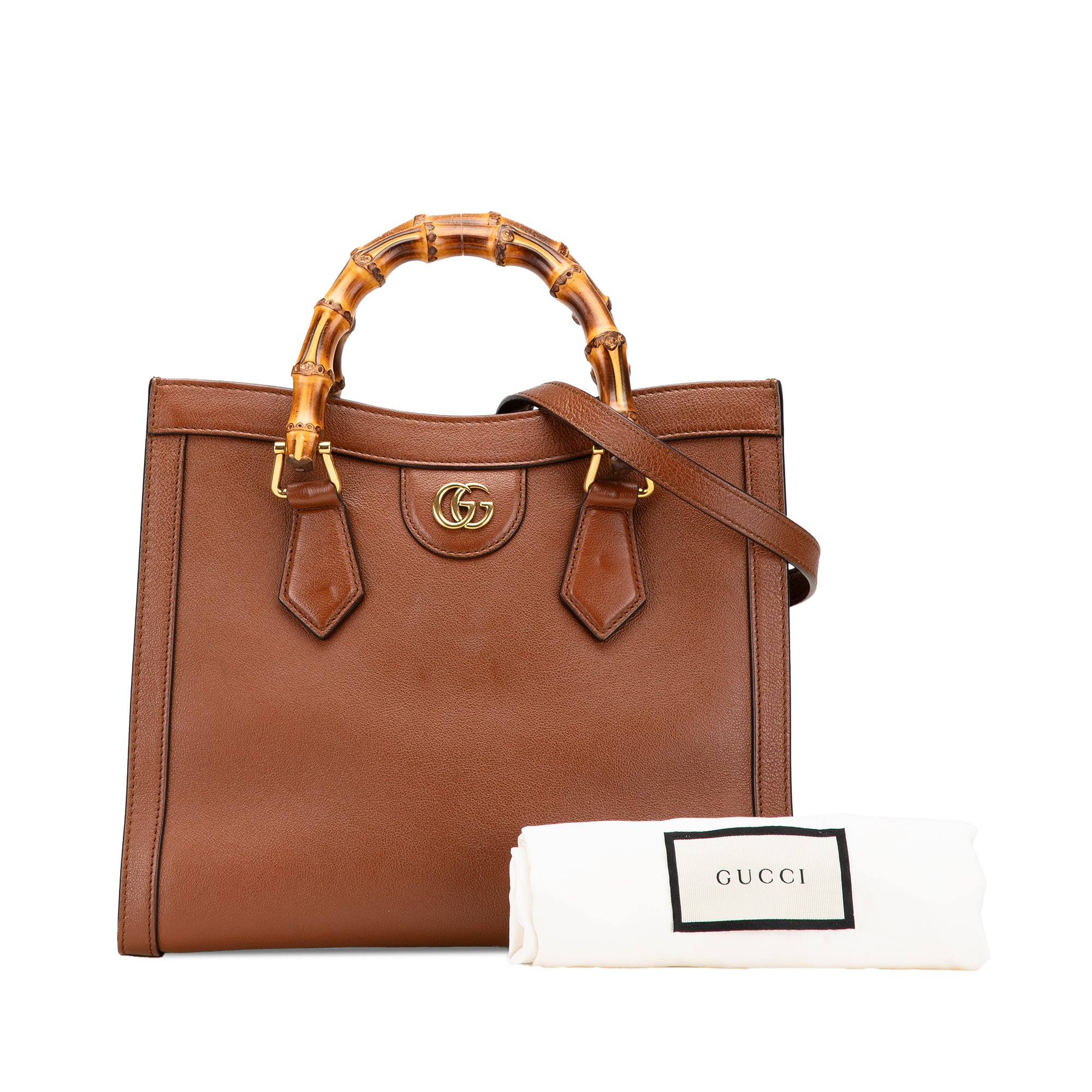 Small Leather Bamboo Diana Satchel