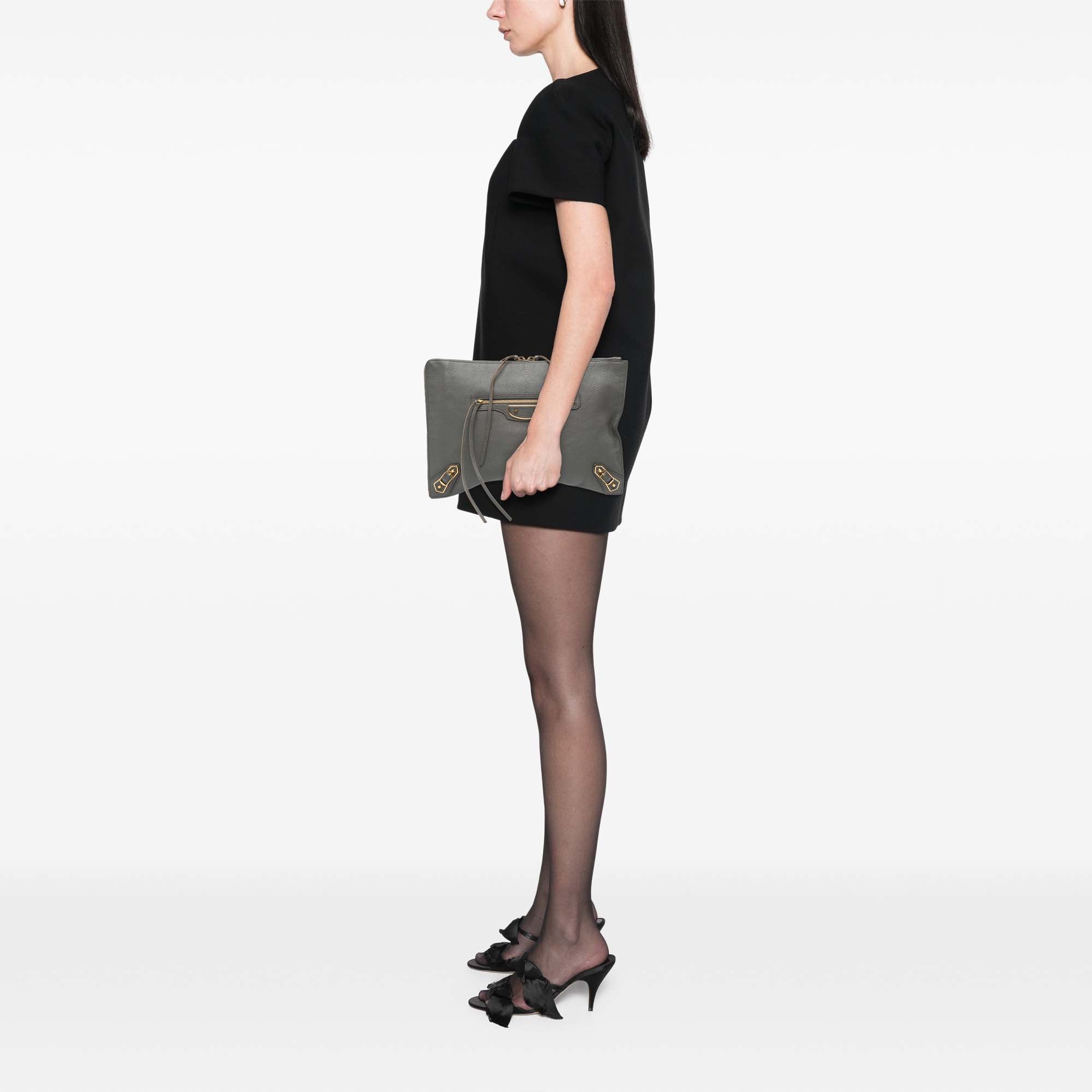 Lambskin Motocross Metallic Edge Flat Clutch
