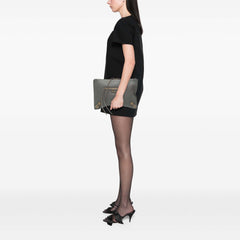 Lambskin Motocross Metallic Edge Flat Clutch