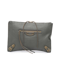 Lambskin Motocross Metallic Edge Flat Clutch