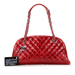 Large Glazed Calfskin Mademoiselle Bowling Bag