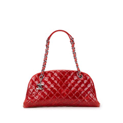 Large Glazed Calfskin Mademoiselle Bowling Bag