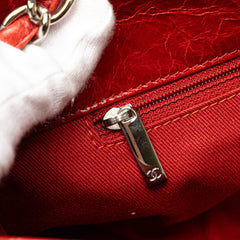 Large Glazed Calfskin Mademoiselle Bowling Bag