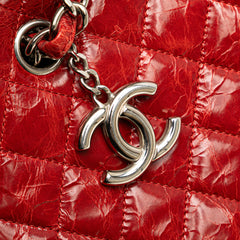 Large Glazed Calfskin Mademoiselle Bowling Bag