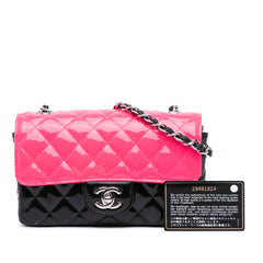 Mini Rectangular Classic Bicolor Patent Single Flap