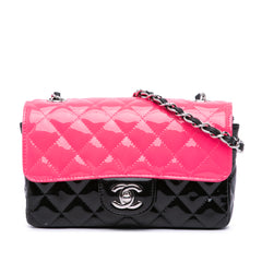 Mini Rectangular Classic Bicolor Patent Single Flap