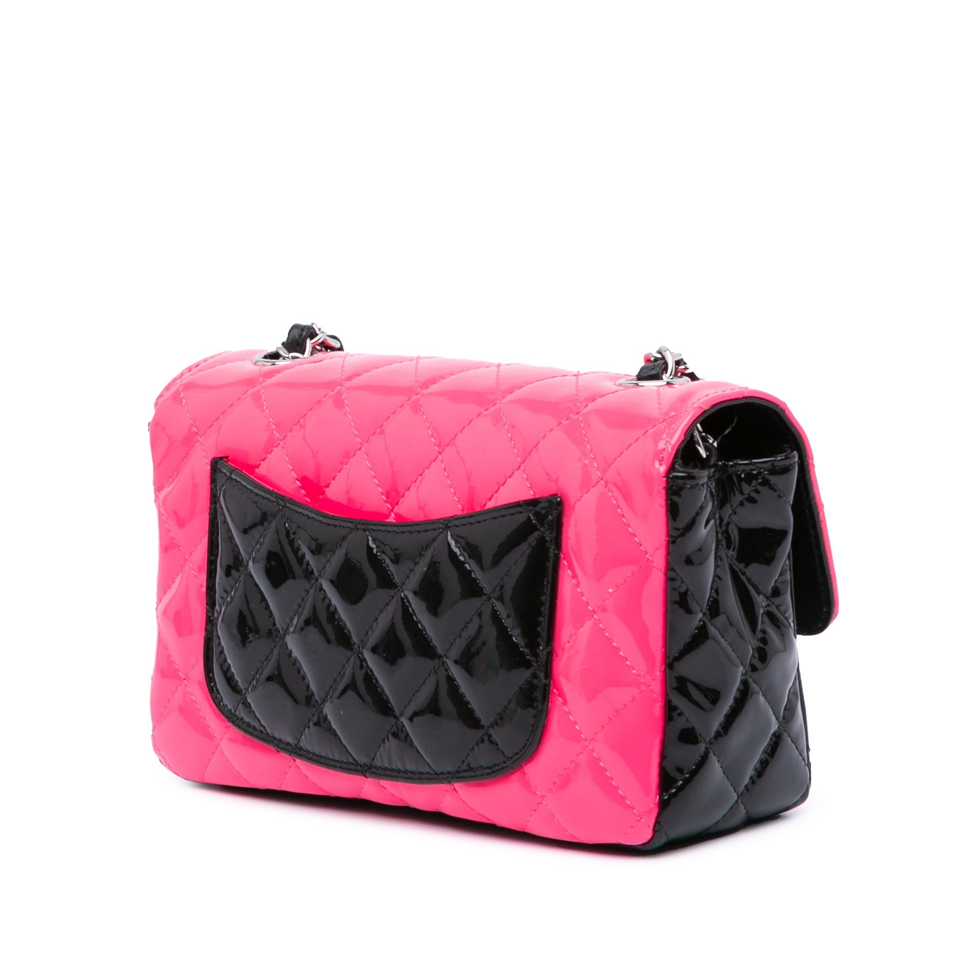 Mini Rectangular Classic Bicolor Patent Single Flap