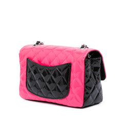 Mini Rectangular Classic Bicolor Patent Single Flap