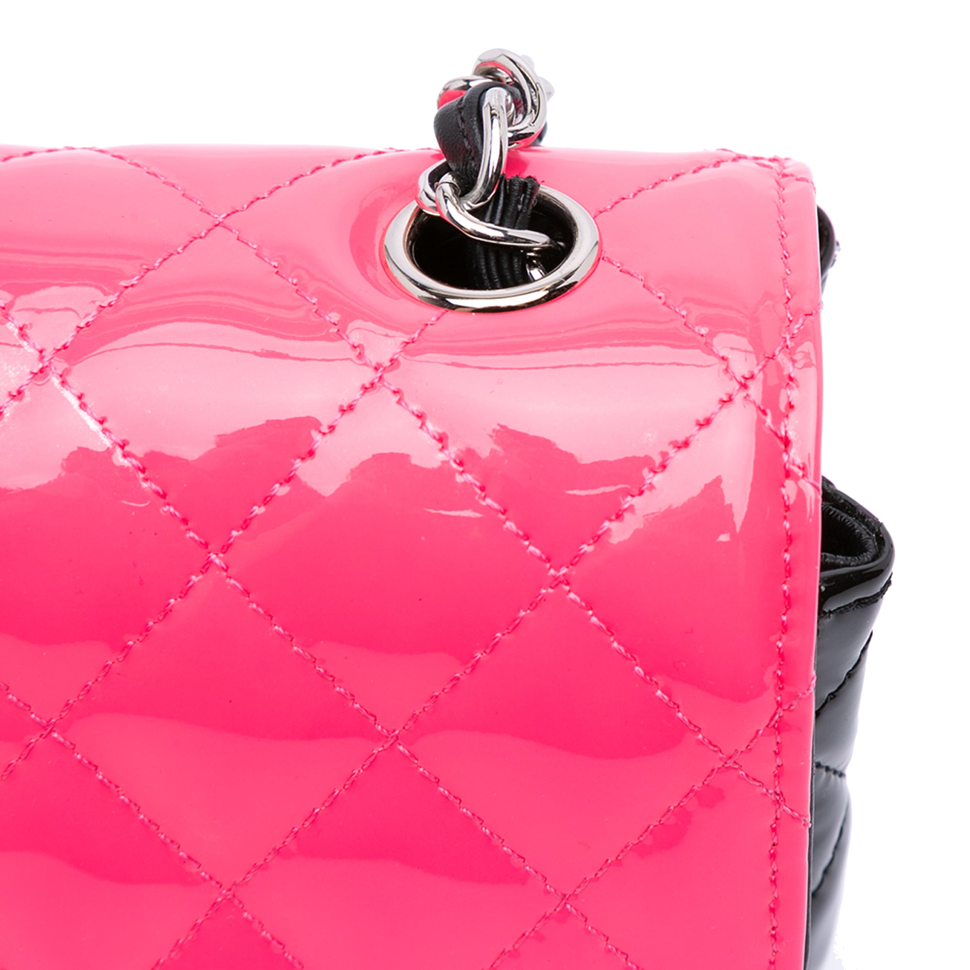 Mini Rectangular Classic Bicolor Patent Single Flap