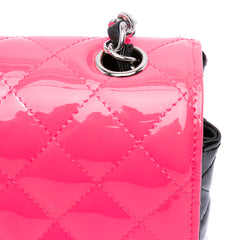 Mini Rectangular Classic Bicolor Patent Single Flap