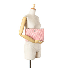 GG Marmont Matelasse Leather Clutch