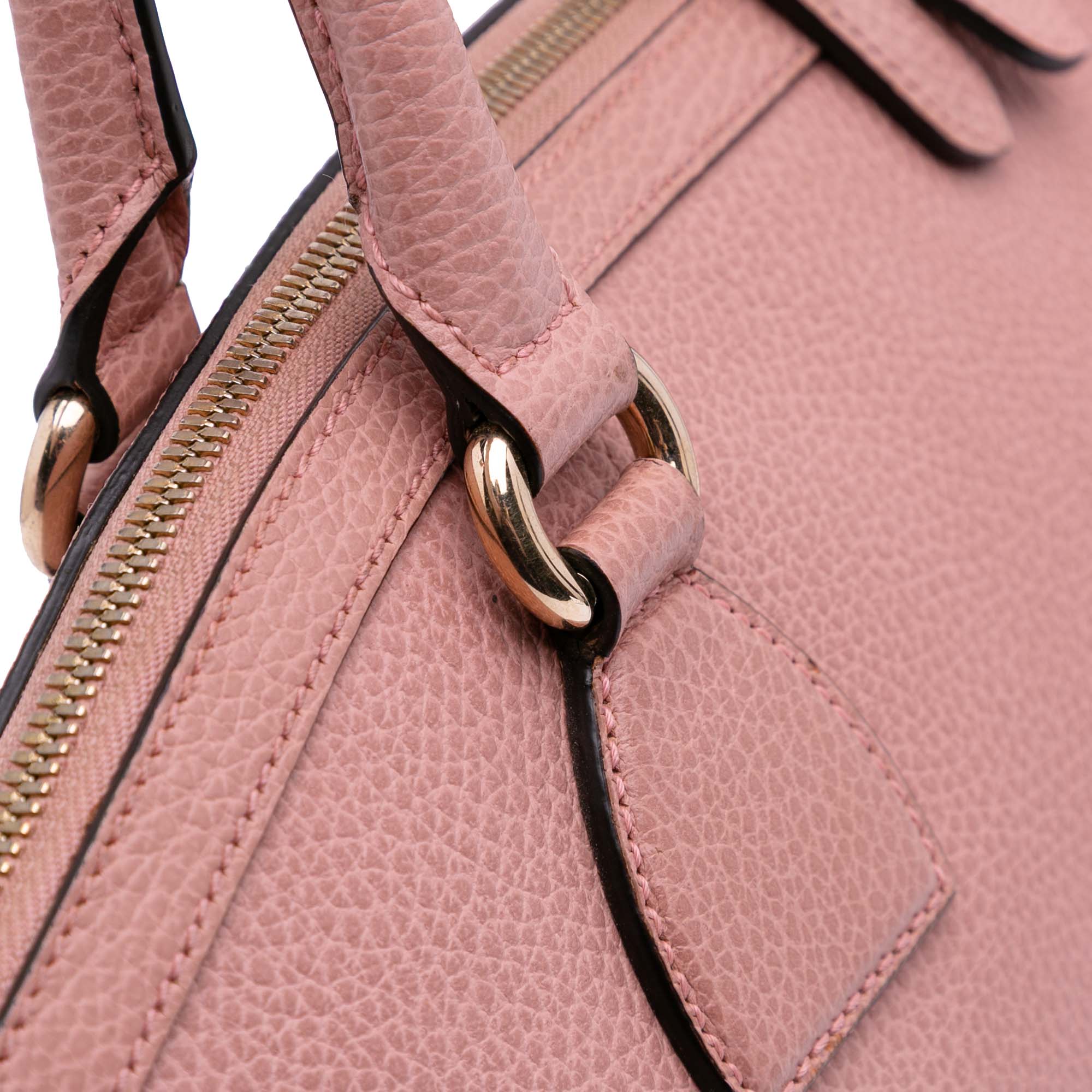 Medium Leather GG Charm Dome Satchel