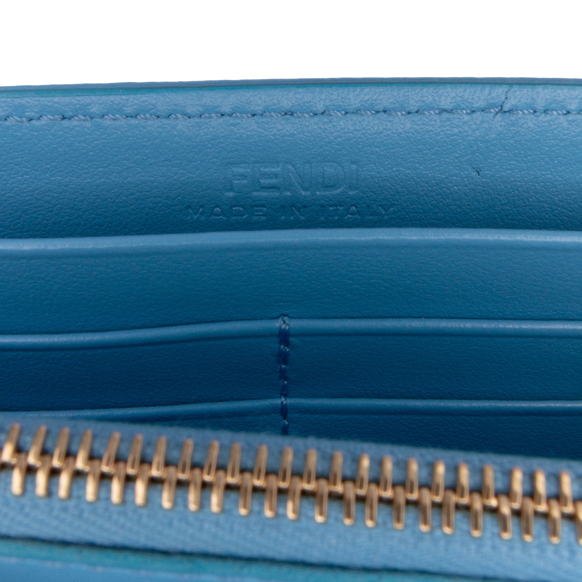 Sarah Coleman Micro FF Embossed Calfskin Fish Eye Vertigo Wallet On Chain