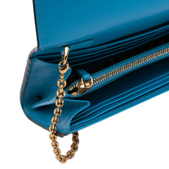 Sarah Coleman Micro FF Embossed Calfskin Fish Eye Vertigo Wallet On Chain