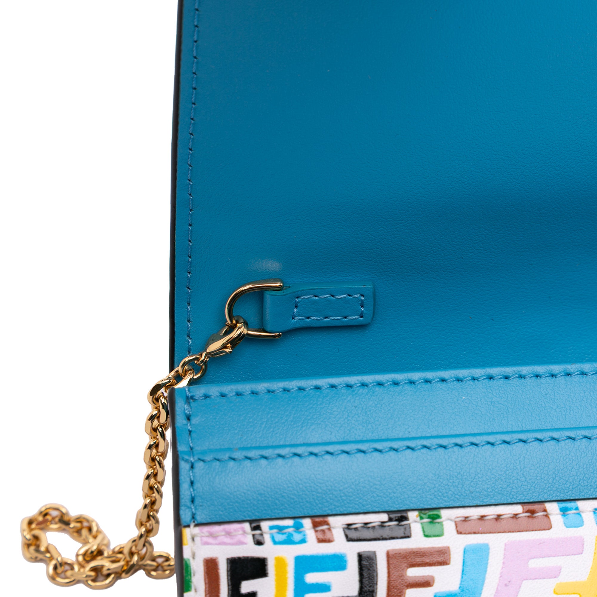 Sarah Coleman Micro FF Embossed Calfskin Fish Eye Vertigo Wallet On Chain