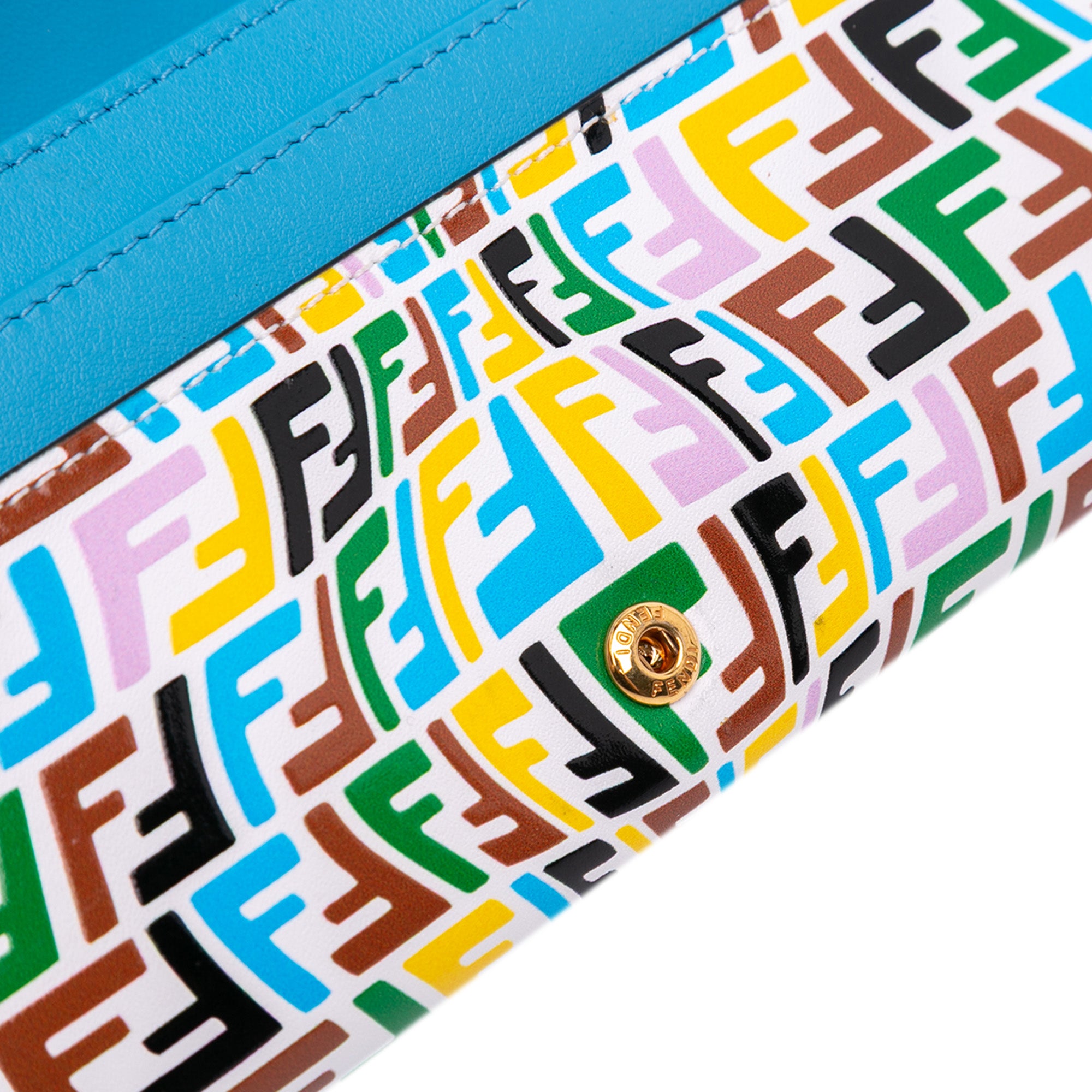 Sarah Coleman Micro FF Embossed Calfskin Fish Eye Vertigo Wallet On Chain